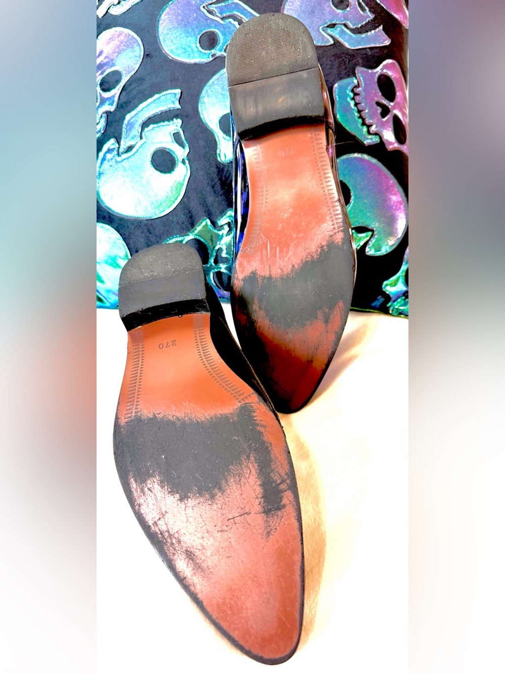 Jeffery West Iridescent Patent Leather Derby Oxfords Purple Blue 270 (US 9) - Picture 3 of 3